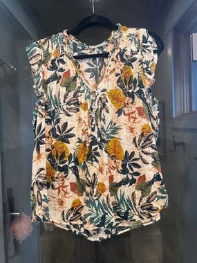Women’s Floral Button-Front Sleeveless Top - Multi